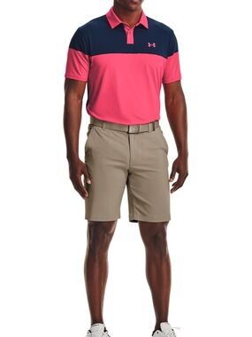 UNDER ARMOUR MENS PERFORMANCE 2.0 COLOR BLOCK POLO SHIRT SZ LG EUC